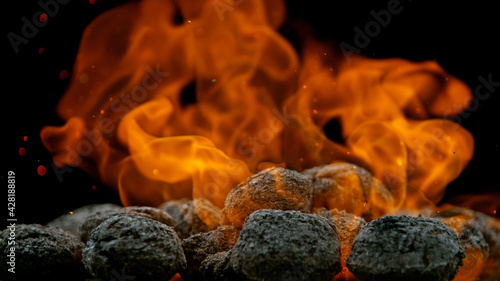 Charcoal briquettes ready f...