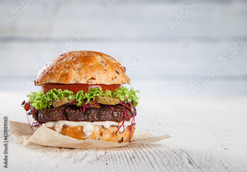 Close-up of home made burgers