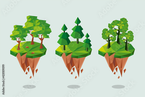 three forest lowpoly