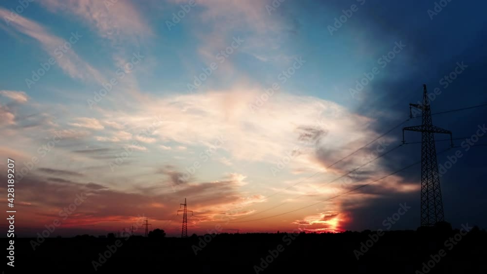 Timelapse of sunset with few clouds in the sky and orange tones. Timelapse of sunset with few clouds in the sky and orange tones.