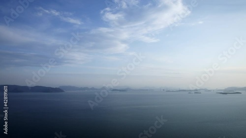 岡山県王子が岳から眺めた瀬戸内の景色 / チルトダウン