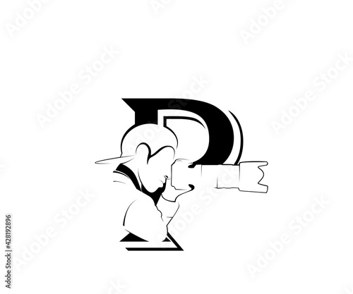 letter p photography icon logo design template