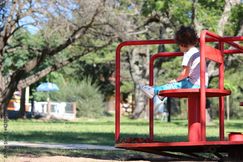 child playing on playground