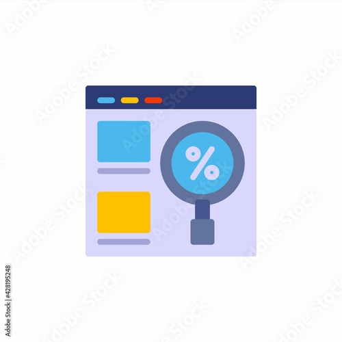Management discount icon in flat style. Vector icon illustration