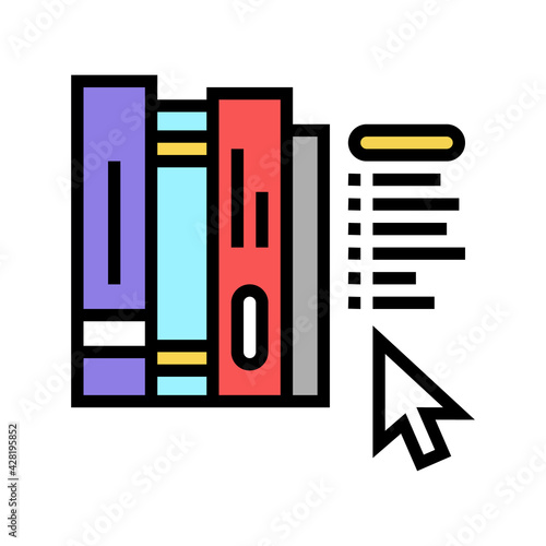 online library color icon vector. online library sign. isolated symbol illustration