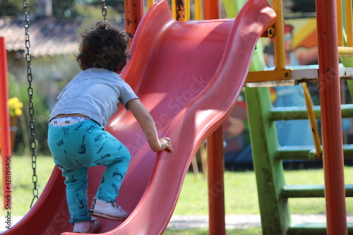 child playing on playground
