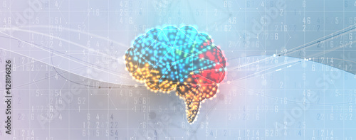 Abstract human brain. Artificial intelligence technology. Science background