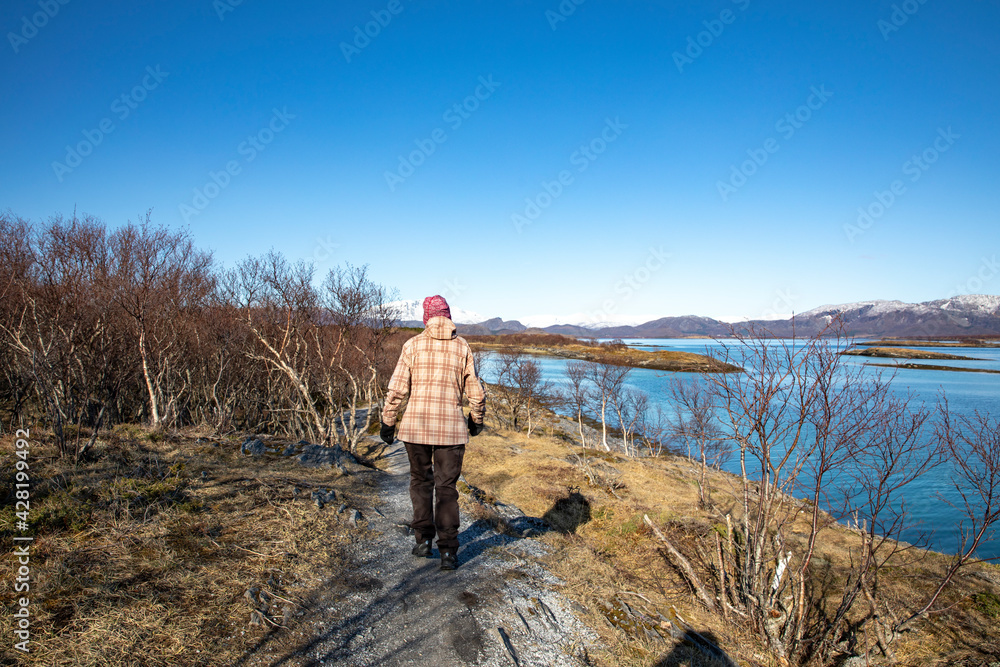 Out for a walk in great spring weather,Helgeland,Nordland county,Norway,scandinavia,Europe Out for a walk in great spring weather,Helgeland,Nordland county,Norway,scandinavia,Europe