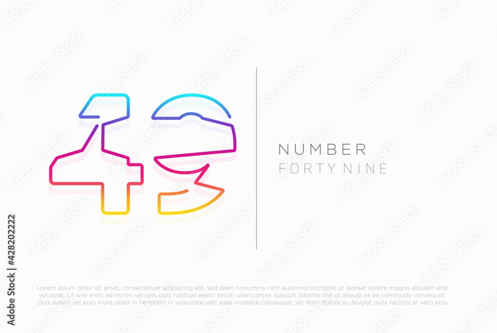 Number 49 forty nine logo icon design, vector template