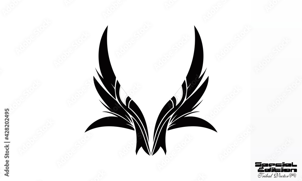feather tribal icon deer vector logo