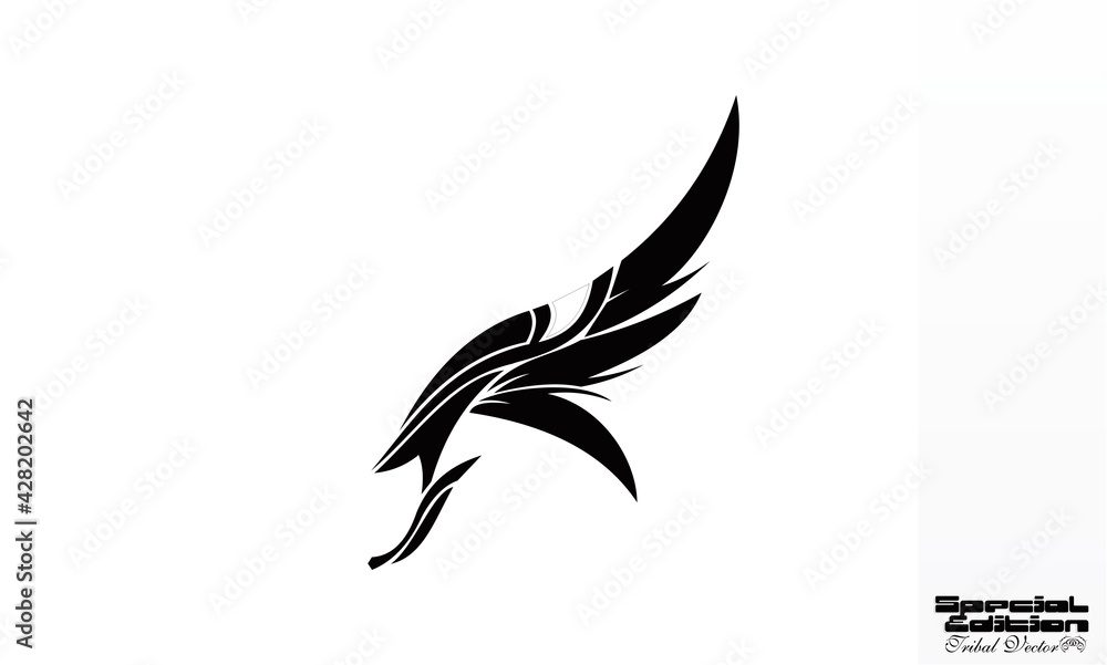 feather tribal vector culture icon logo
