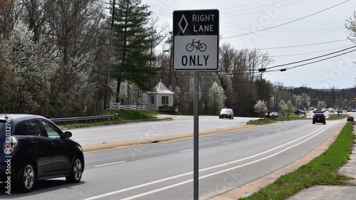 Right Lane Bicycles Only Sign © JudithAnne