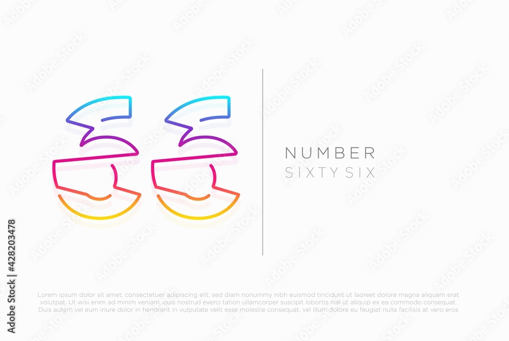 Number 66 sixty six logo icon design, vector template Number 66 sixty six logo icon design, vector template