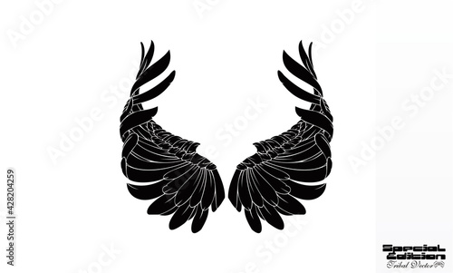 wings tribal vector logo
