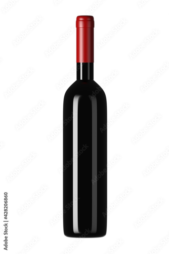 Wine bottles isolated on white background.3d illustration. Wine bottles isolated on white background.3d illustration.