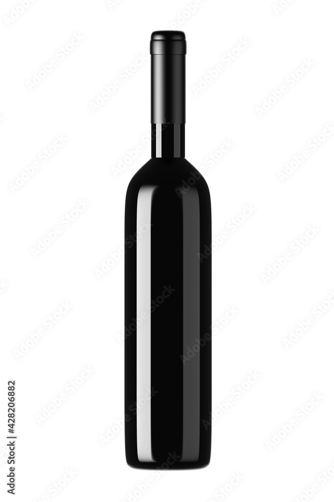 Wine bottles isolated on white background.3d illustration. Wine bottles isolated on white background.3d illustration.