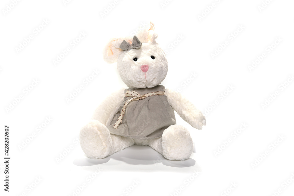 Stuffed rabbit toy isolated on white background Stuffed rabbit toy isolated on white background