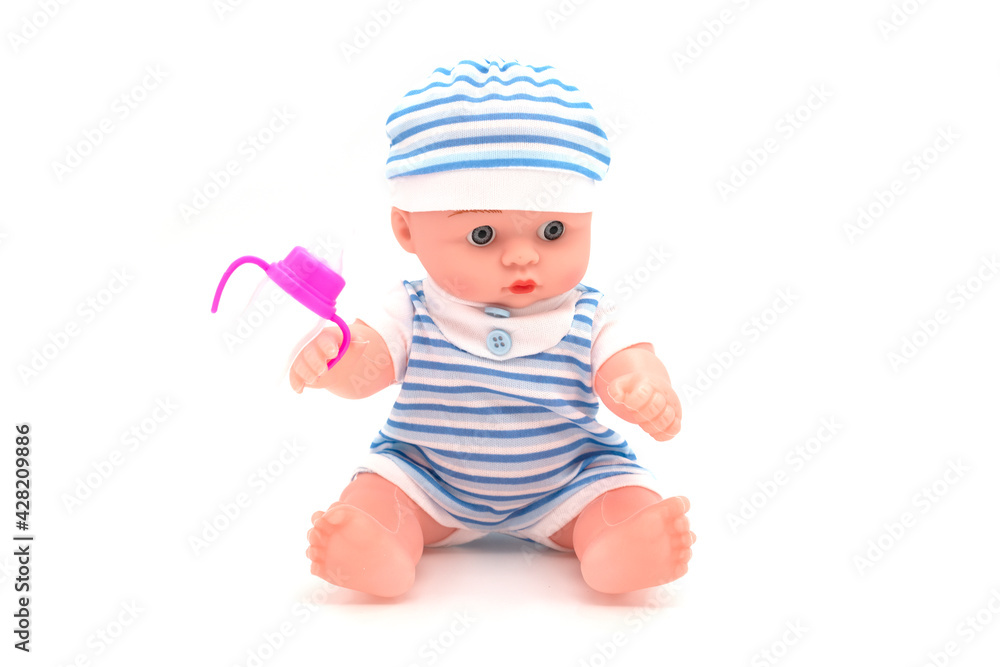 New born doll isolated on white background. New born doll isolated on white background.