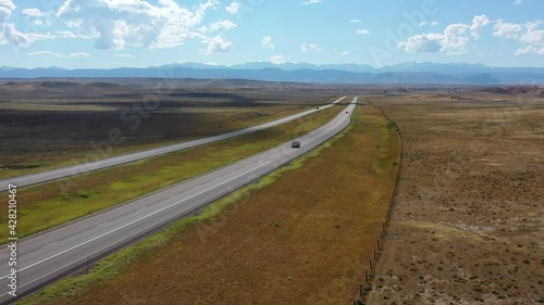 aerial drone over  Wyoming in Bighorn Mountains  photo