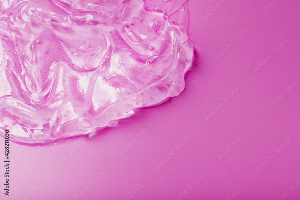 Transparent Gel on a pink background with free space. Transparent Gel on a pink background with free space.
