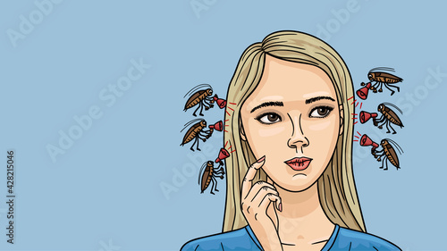 Cockroaches settled in the gir s head. They advise ridiculous thoughts.