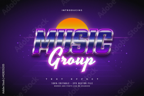Editable Text Effect in Colorful Music Style and Glowing Neon Effect