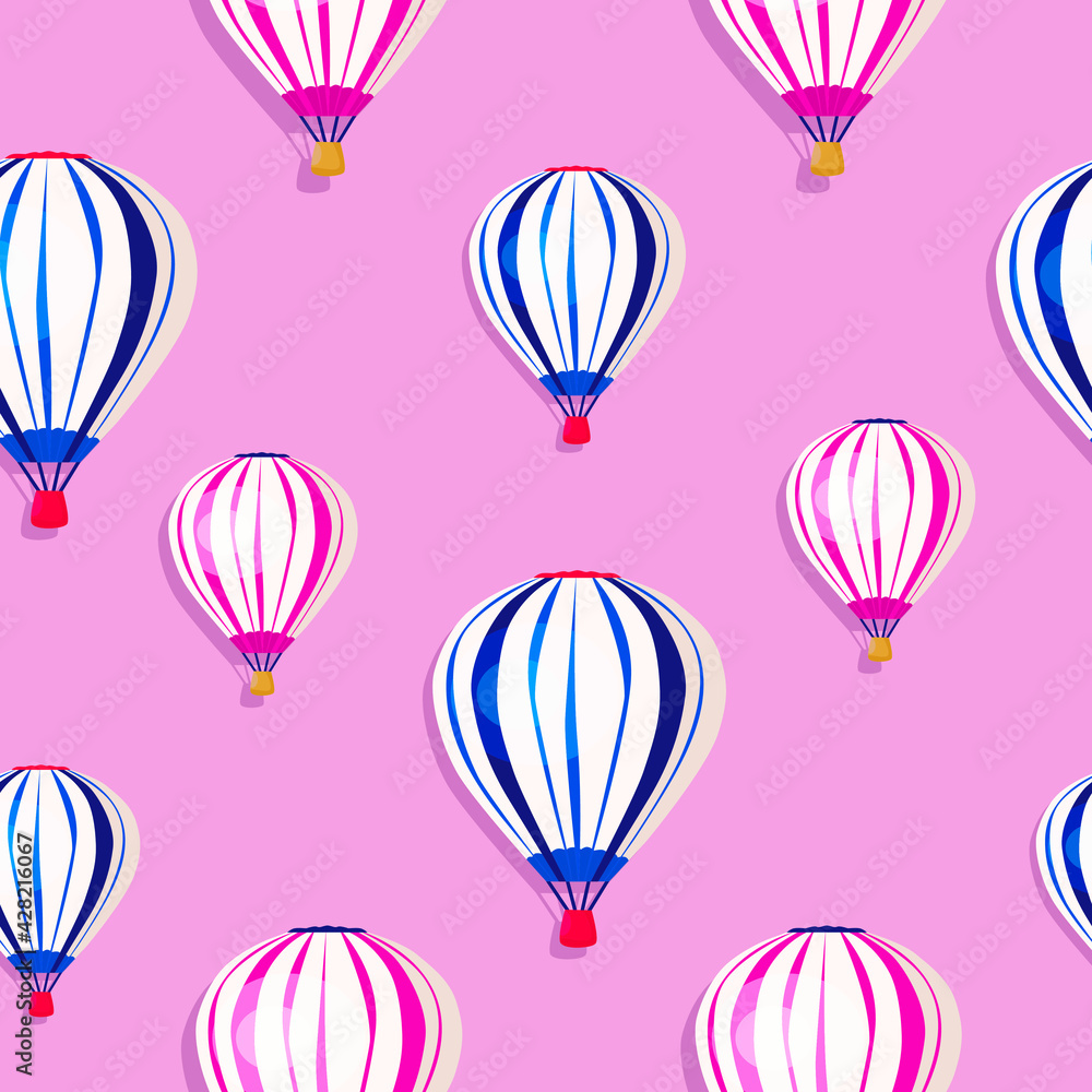 Hot air balloon seamless pattern vector illustration Hot air balloon seamless pattern vector illustration