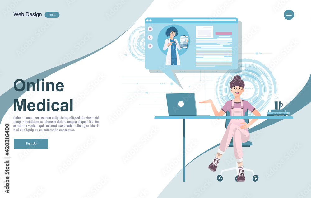 Concept of medical,healthcare,diagnosis,online doctor.vector