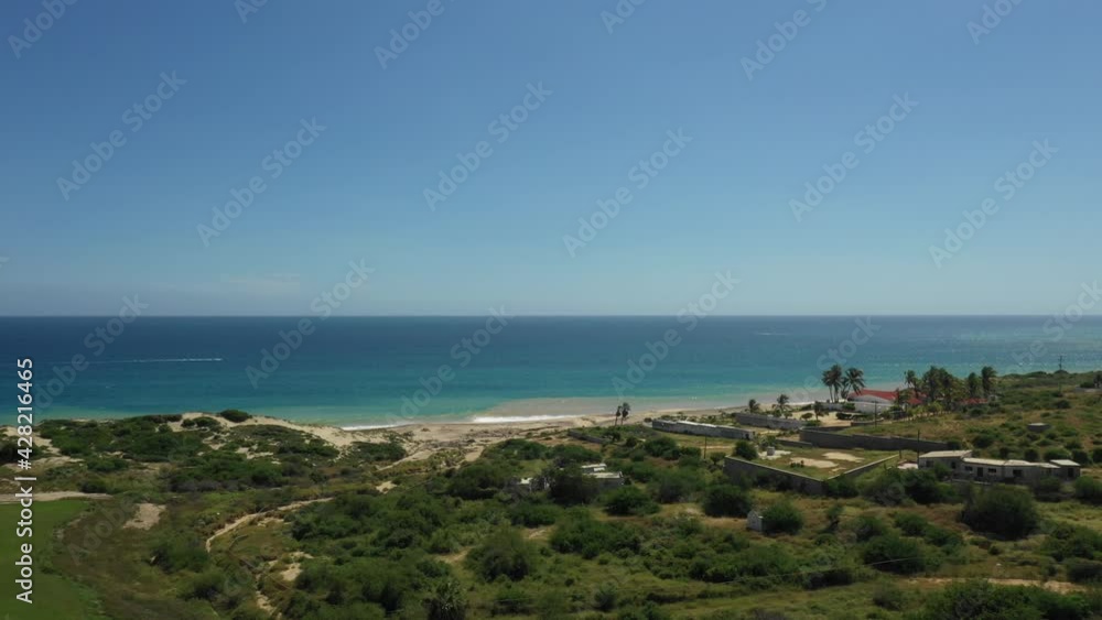 view of the sea from the top of the hill Ocean zoom in 4k aerial shot view of the sea from the top of the hill Ocean zoom in 4k aerial shot