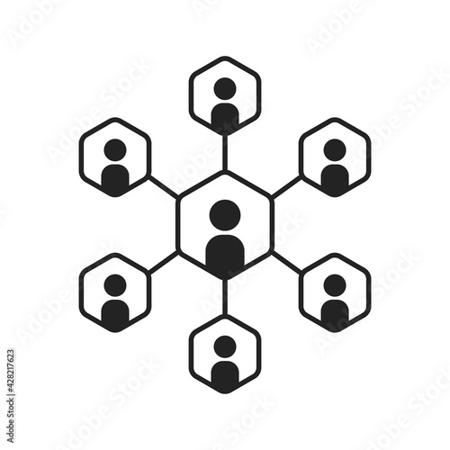 black teamwork or collaboration abstract icon