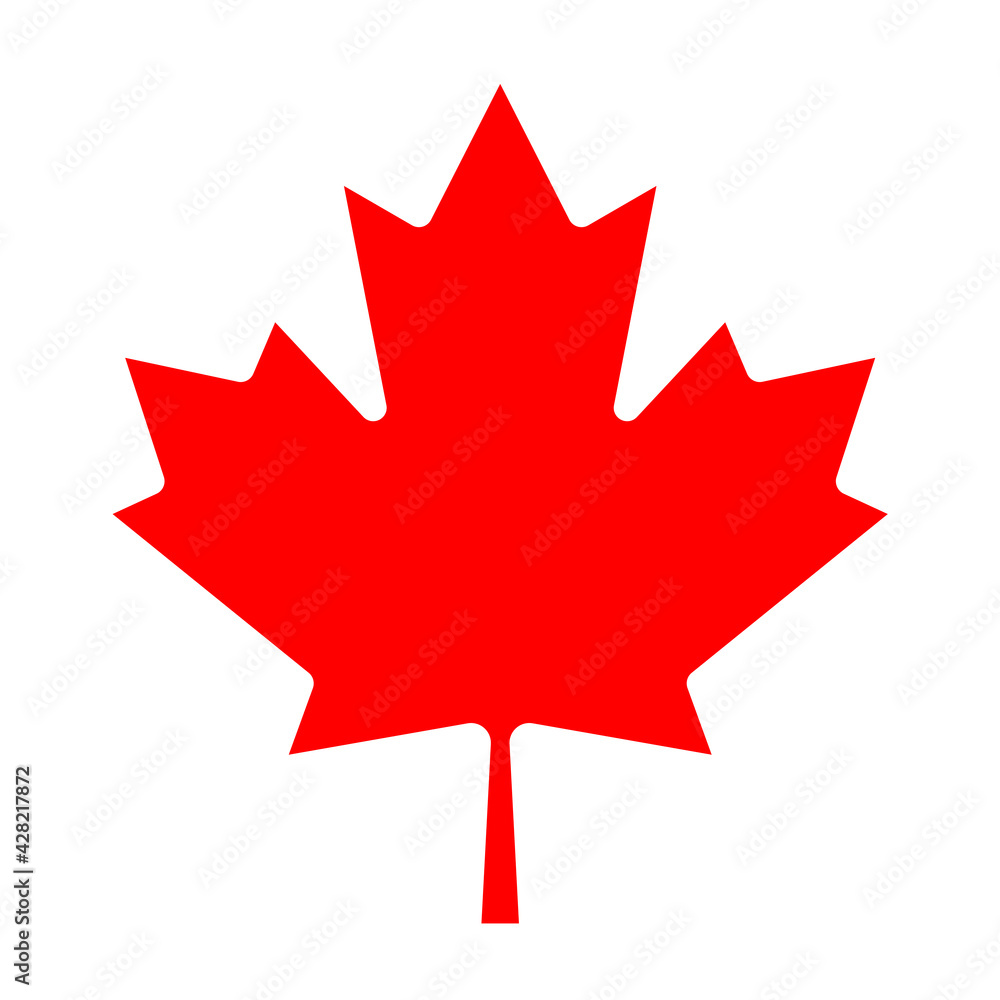 Vector red maple leaf icon on white background. Canada vector symbol clipart Vector red maple leaf icon on white background. Canada vector symbol clipart