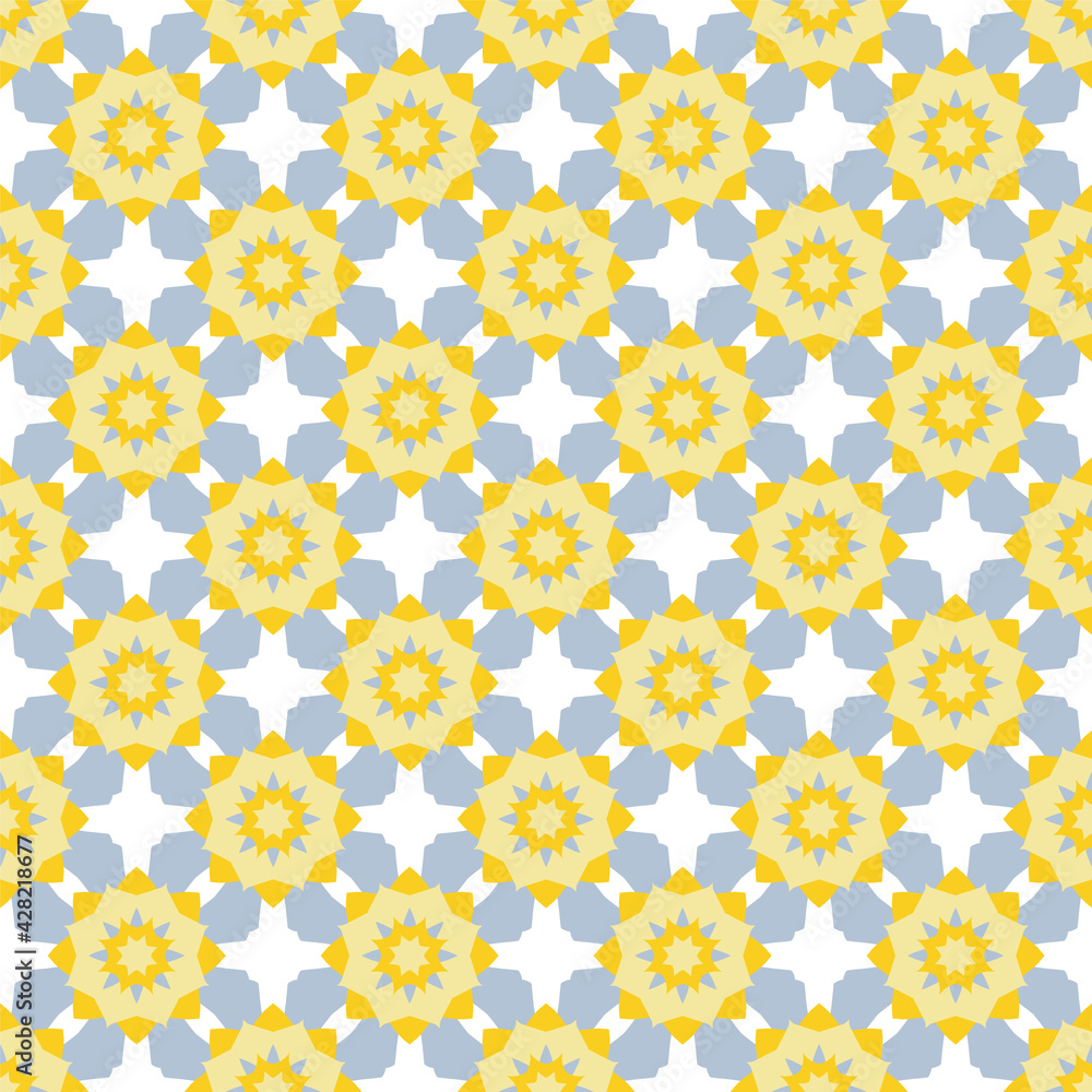 Yellow gray african motifs Kenya geometric seamless pattern vector design.