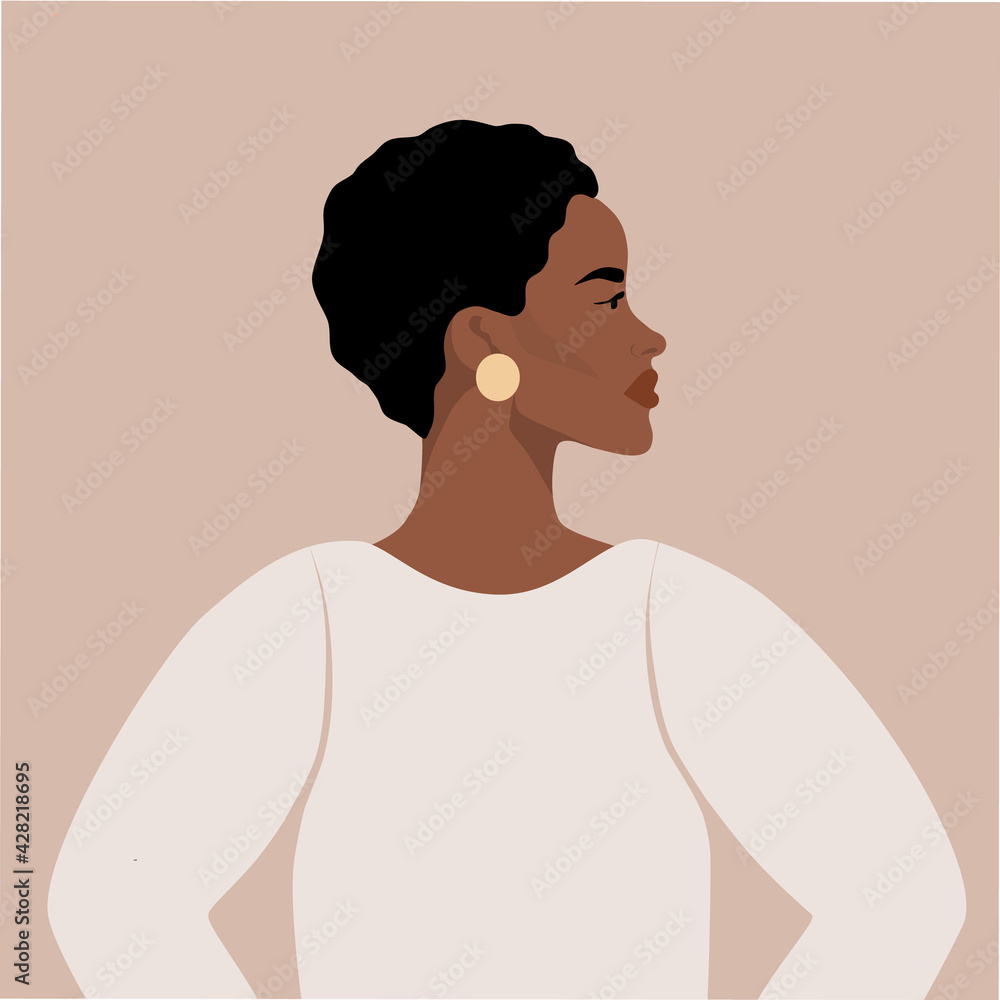 Abstract black woman portrait. Concept of fighting for equality and female empowerment movement. Afro american black skin girl.
Abstract black woman portrait. Concept of fighting for equality and female empowerment movement. Afro american black skin girl.