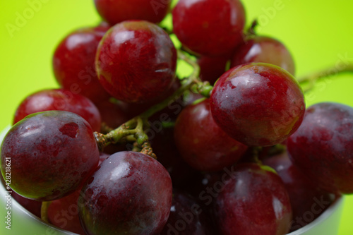 red grapes on a plate