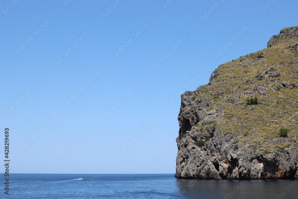 Amazing rocks, sea and blue sky in Mallorka 