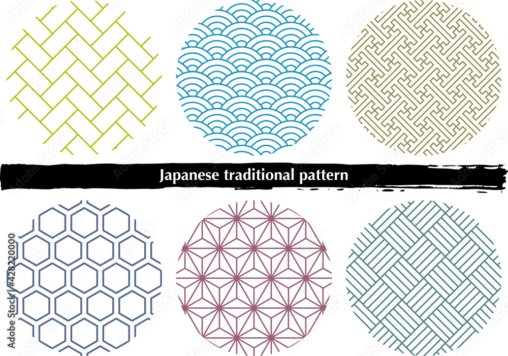 日本の伝統的な和柄素材 Stock ベクター | Adobe Stock