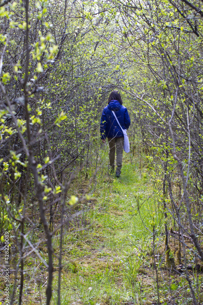 childhood and freedom for life and nature adventure - child walking