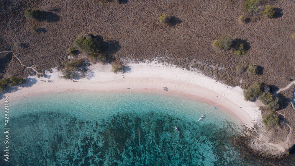 Aerial view from Pinky Beach - Flores. Indonesia.