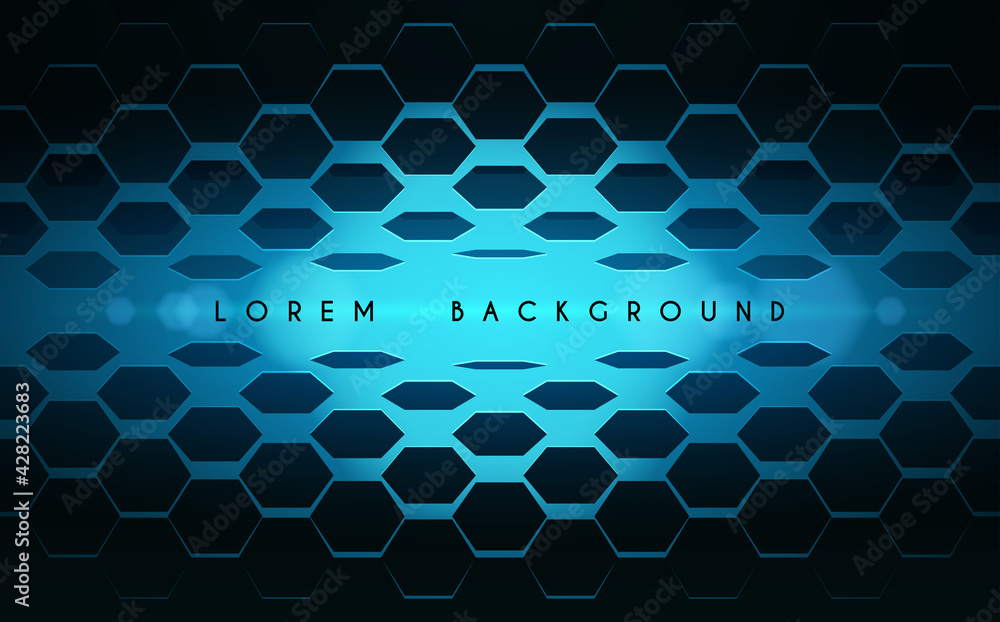Abstract black and blue hexagonal background Stock Vector | Adobe Stock