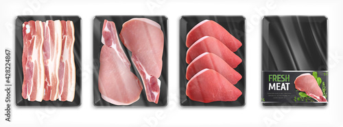 Packaged Meat Realistic Set