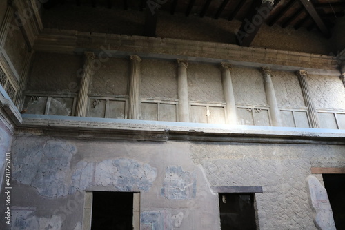Inside a house in Herculaneum, Italy
