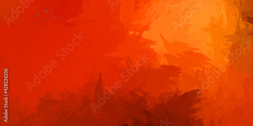Vibrant paint pattern backdrop. 2D illustration of colorful brush strokes. Decorative texture painting. Painted background.
