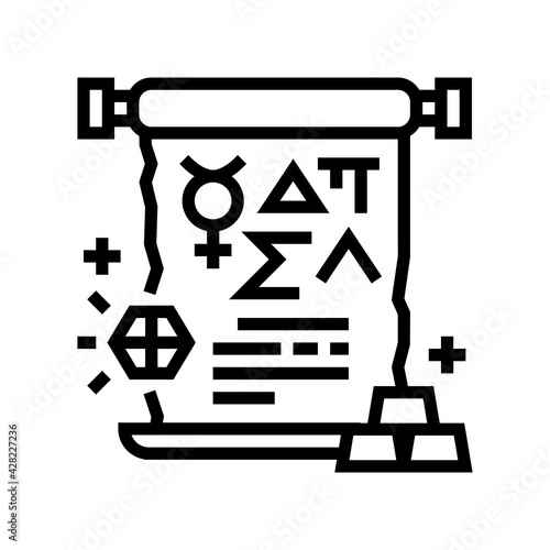 alchemy astrological line icon vector. alchemy astrological sign. isolated contour symbol black illustration