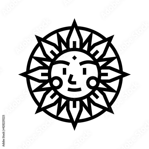 sun occult symbol line icon vector. sun occult symbol sign. isolated contour symbol black illustration