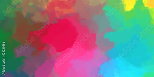 Abstract background of colorful brush strokes. Brushed vibrant wallpaper. Painted artistic creation. Unique and creative illustration. Brush stroked painting. Wall art. © Hybrid Graphics