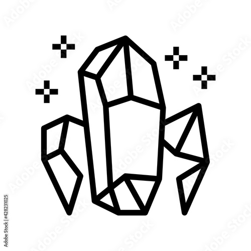 crystals astrological line icon vector. crystals astrological sign. isolated contour symbol black illustration