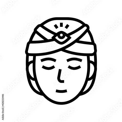 divination astrological line icon vector. divination astrological sign. isolated contour symbol black illustration