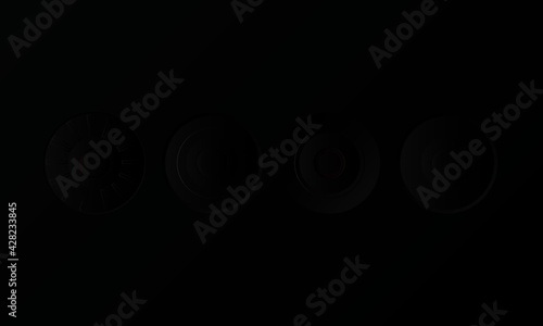 Wallpaper Mural Black Gradient Audio device Volume control buttons on panels Graphic Equilizer Element EQ with speaker symbols with Black Background Torontodigital.ca