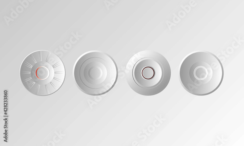 Wallpaper Mural Pure White Gradient Audio device Volume control buttons on panels Graphic Equilizer Element EQ with speaker symbols with White Ice Background. Torontodigital.ca