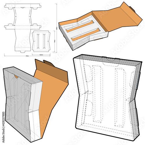 Gift Box and Die-cut Pattern. The .eps file is full scale and fully functional. Prepared for real cardboard production.